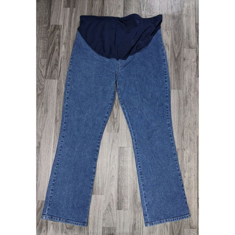 Old Navy Maternity Size‎ L Regular Half Panel Bootcut Denim Blue Jeans